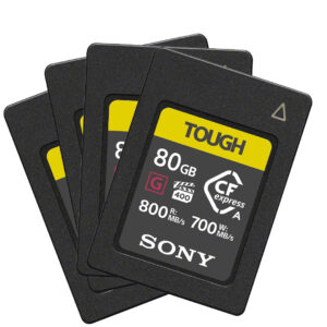 4 tarjetas CFXpress tipo A - 80gb cada una